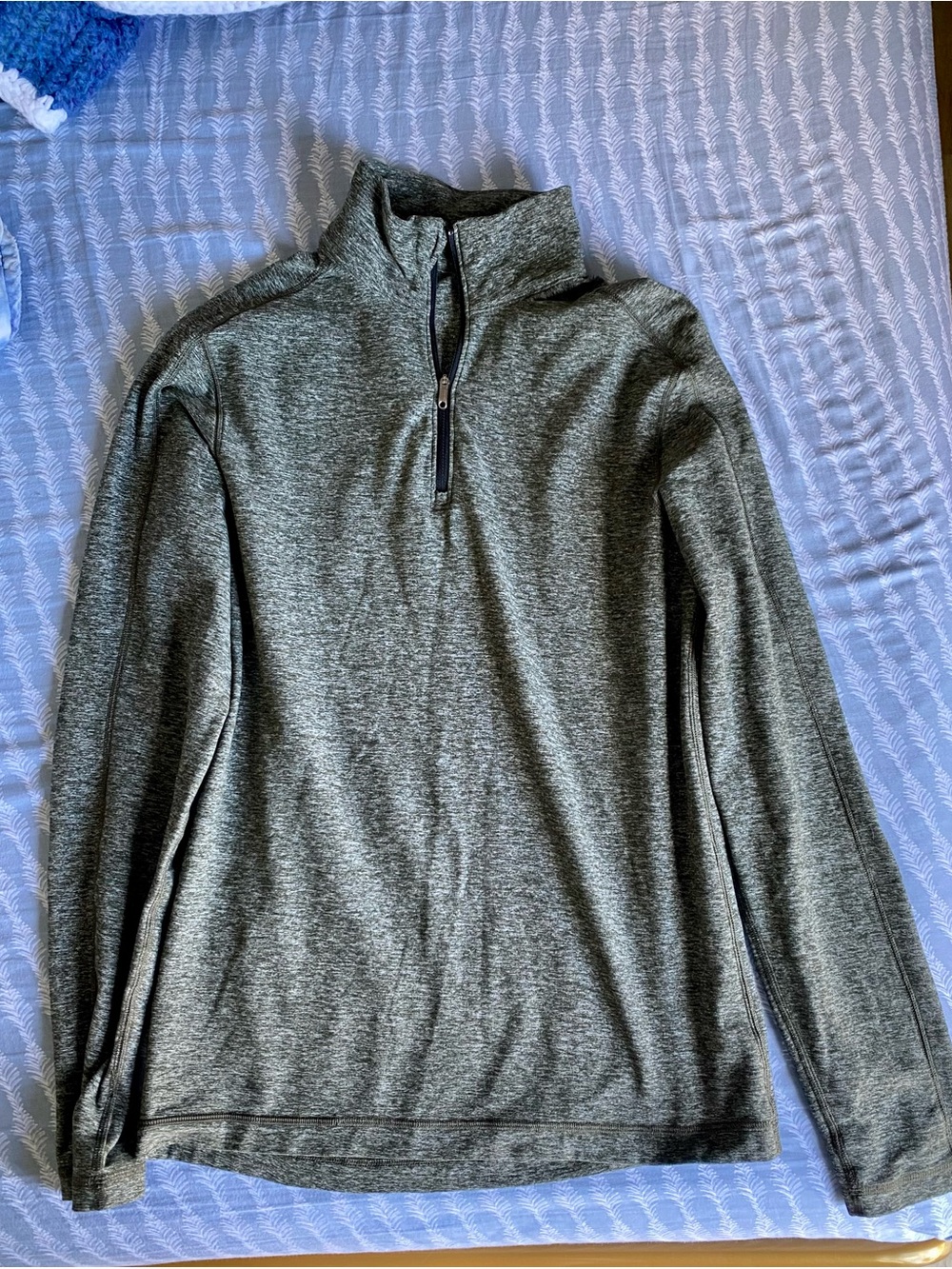 Lululemon Athletica Men's Heathered Olive Quarter-Zip Pullover